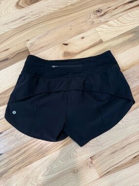 Lululemon Speed Up Shorts Black | Size 8 Tall | Zip Pocket | Running Shorts